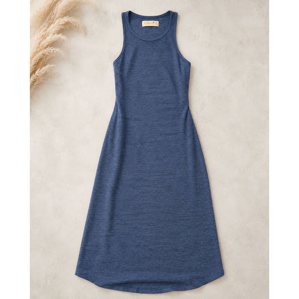 Abercrombie & Fitch Women's S Blue Knit Maxi Dress Open Back Cutout Sleeveless